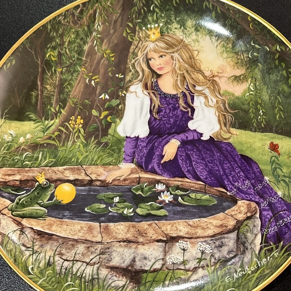 Vintage Kaiser Porcelain W. Germany Plate “The Frog King” with story. - Picture 8 of 12